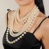 European and American Fashion Pearl Beaded Necklace, Multi-layer Sweater Chain Jewelry