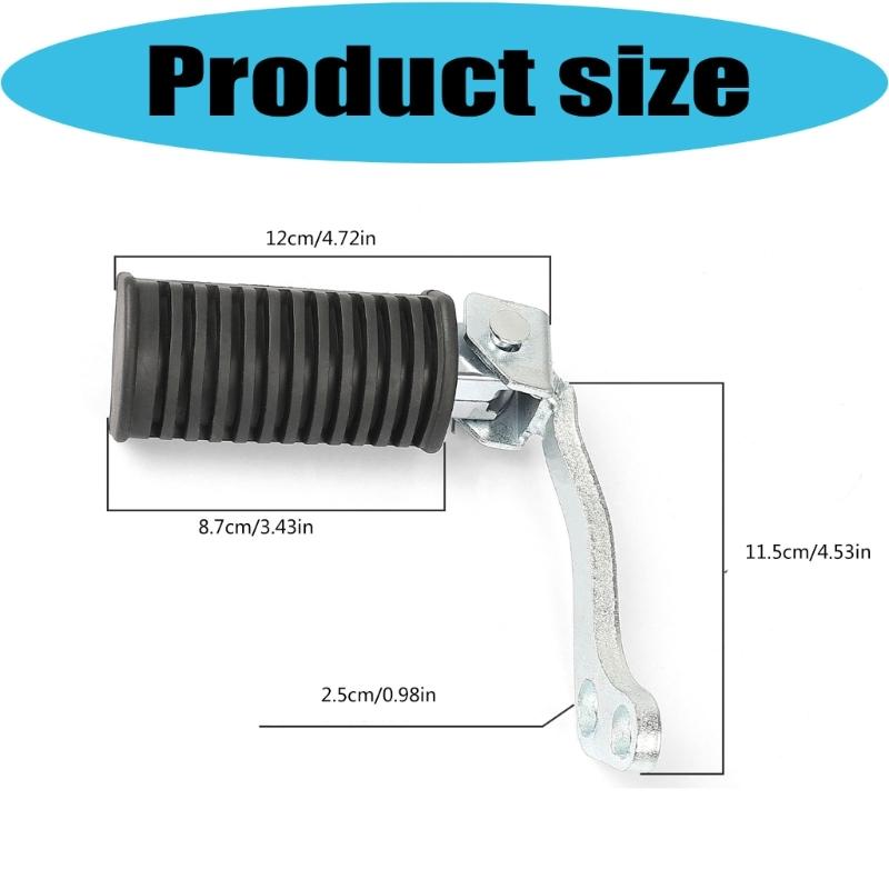 Front Foot Peg Replacement Set for GN125 Motorcycles, Matching Left and Right Rubber Pads with Ribbed Detail and Metal Brackets for Repair Work