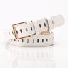 Trendy Women's Punch-Free Hollow Faux Leather Belt - Versatile Thin Belt for Dresses and Waist Decoration.