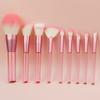 9 Transparent Handle Makeup Brush Set, Beauty Tools, Blush Foundation, High-gloss Grooming Brush, Soft Eye Brush, Smudge.