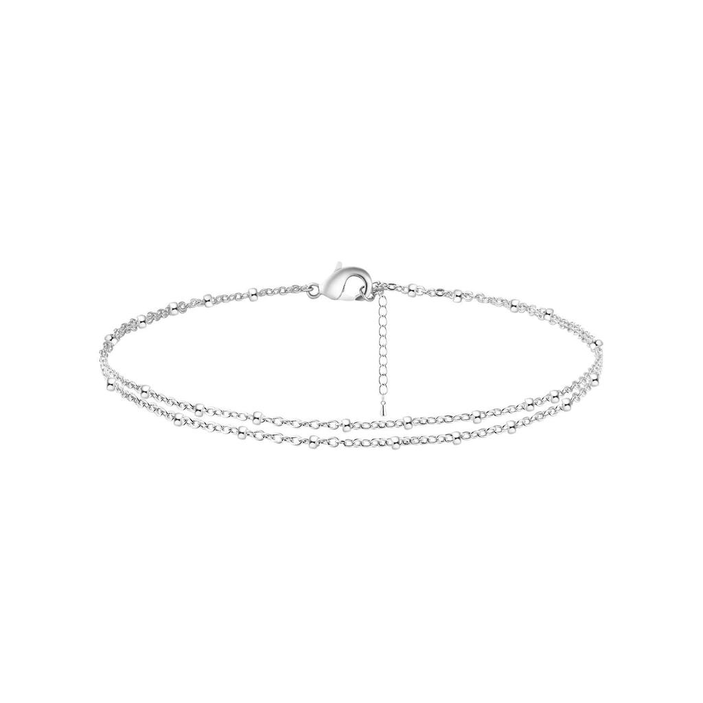 Beach Style Double Layer Beaded Anklet for Women