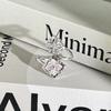 Light luxury Internet celebrity mix and match personalized flower bow fashion ring women full of diamonds flower language niche cold wind ring tide