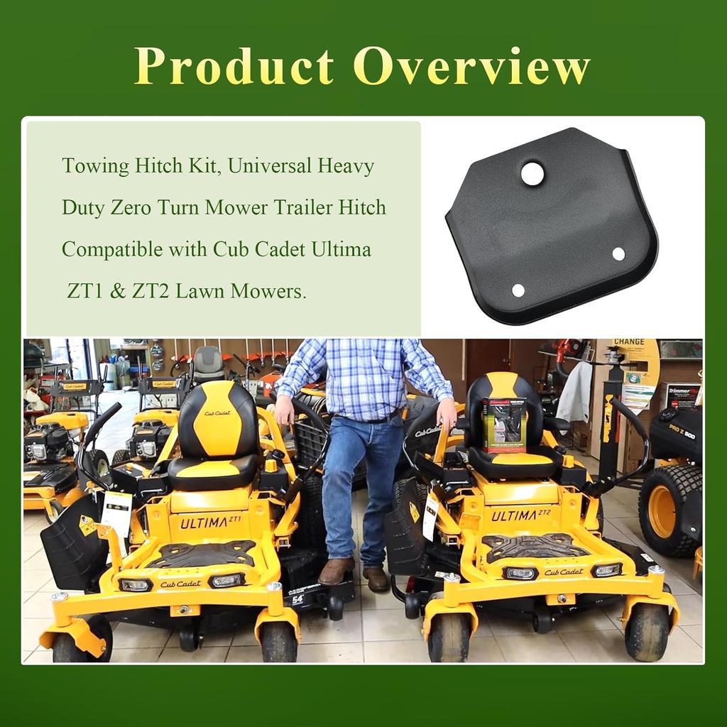 703-12302-0637 Hitch Plate, Towing Hitch Kit, Universal Heavy Duty Zero Turn Mower Trailer Hitch, Fit For Cub Cadet Ultima ZT1 42 46 50 54 & ZT2 Lawn