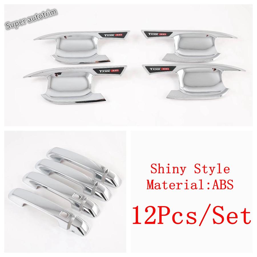 Door Handle Bowl Decoration Protector Cover Trim For Great Wall GWM WEY TANK 300  - 2025 Chrome Black Accessories Exterior