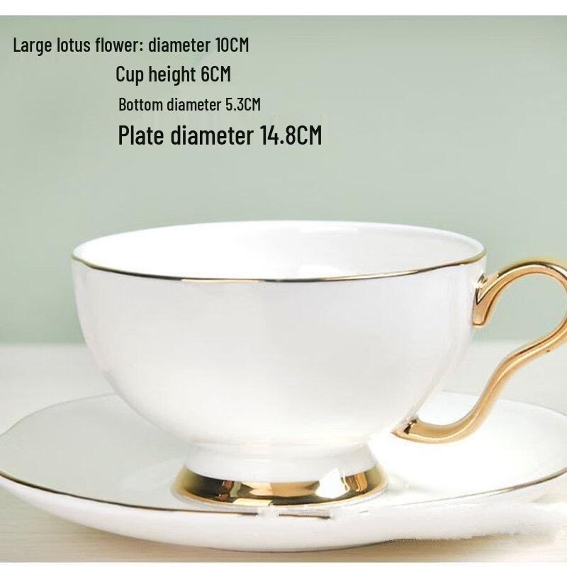 Shangqi Gold Handle Bone China Coffee Cup & Saucer Set