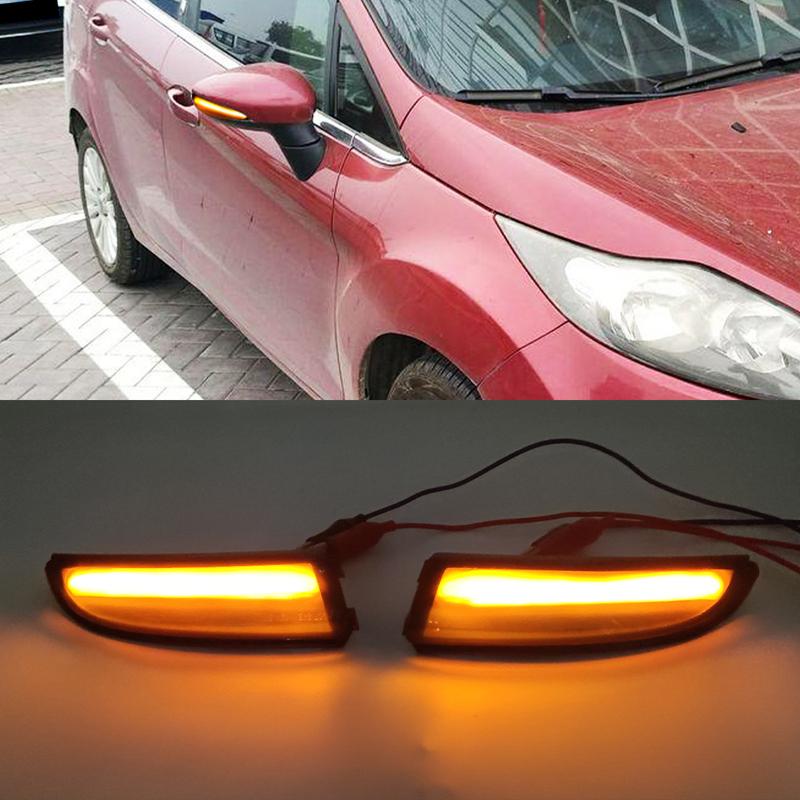 LED Dynamic Turn Signal Light Side Mirror Sequential Indicator Blinker Lamp For Ford Fiesta MK6 VI /UK MK7 2008-17 B-Max 2012-17