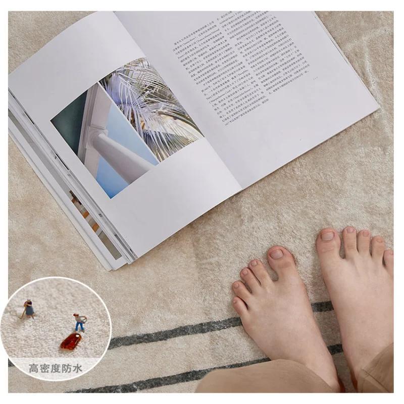 Wabi-sabi Style Living Room Decoration Plush Carpet Light Luxury Rugs for Bedroom Fluffy Soft Thick Rug Home Washable Floor Mat