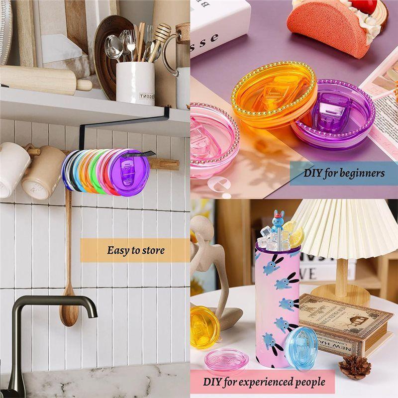Practical-10 Pack 20 Oz Skinny Tumbler Replacement Lids Fit For 20Oz Sublimation Tumblers Splash Sliding Covers