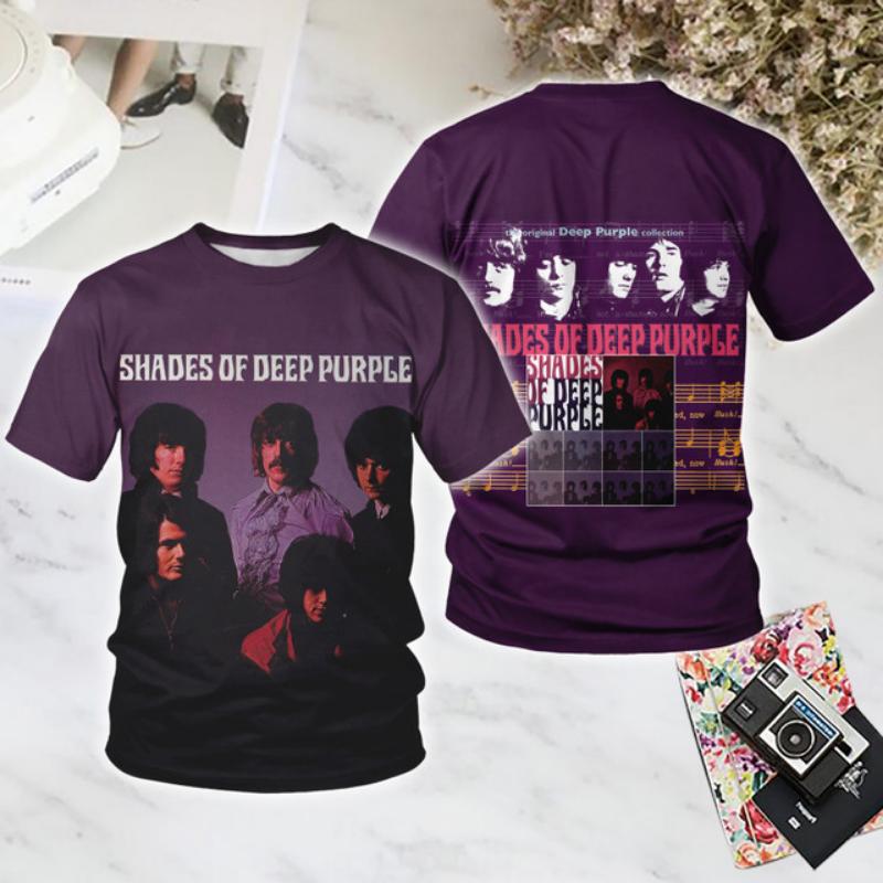 T-shirt Populaire Heavy Rock Metal Groupe Deep Purple Impression 3D Hommes/Femmes Manches Courtes T-shirt Mode Été Hip Hop Y2k Hauts