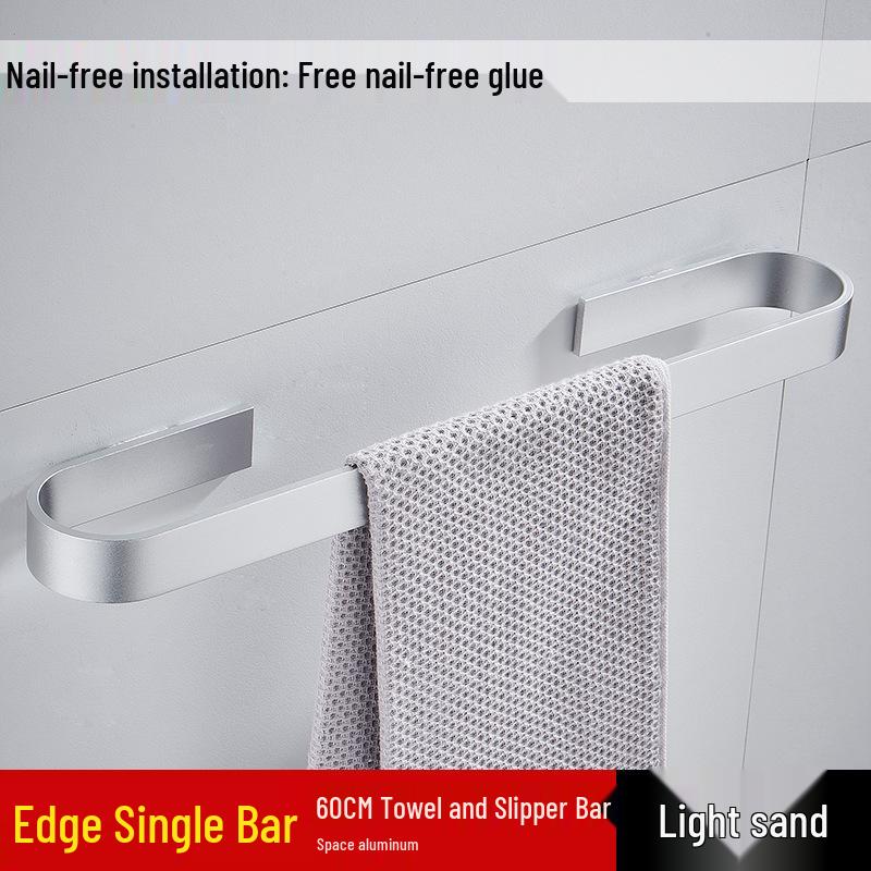 Jessite No-Drill Wall-Mounted Aluminum Towel and Slipper Rack