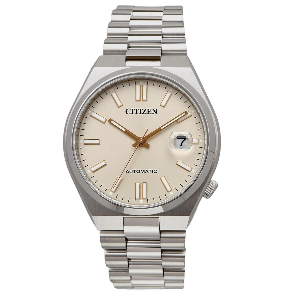 Citizen Tsuyosa Collection Automatic Men's Wristwatch NJ0151-88W Sapphire Glass Cream Silver