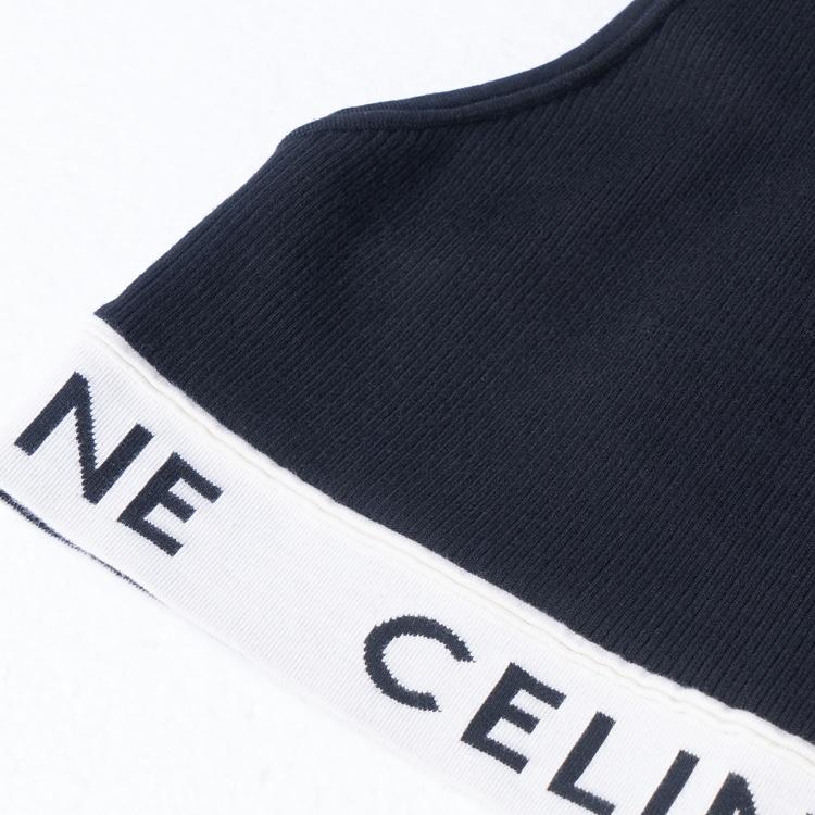 Celine Athletic Knit Sports Black/Cream Women's 2A68L372N-38CR
