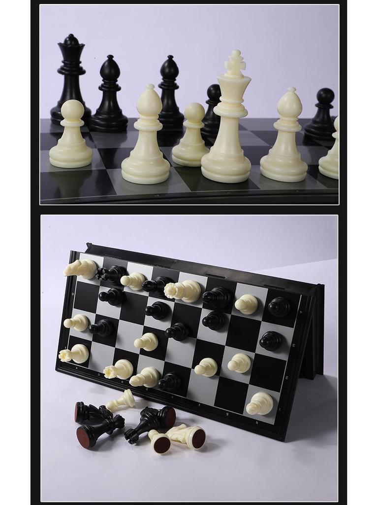 Magnetisches Tragbares Schachspiel für Grundschüler: Fortschrittliches faltbares Schachbrett mit großen Figuren