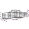 VidaXL Arched Gabion Baskets 6 Pcs 200x30x40/60 Cm Galvanized Iron, Gabion, Gabion Cage, Gabion Wall Basket, Wall 3146051