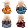 4Pcs Car Cute Cartoon Miniature Monks Micro Landscape