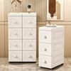 Slim Storage Cabinet Multi-Tier Tall Narrow Storage Cabinet with Wheels Drawers Rolling Multi-Drawer Organizer for Small Spaces Bathroom Bedroom