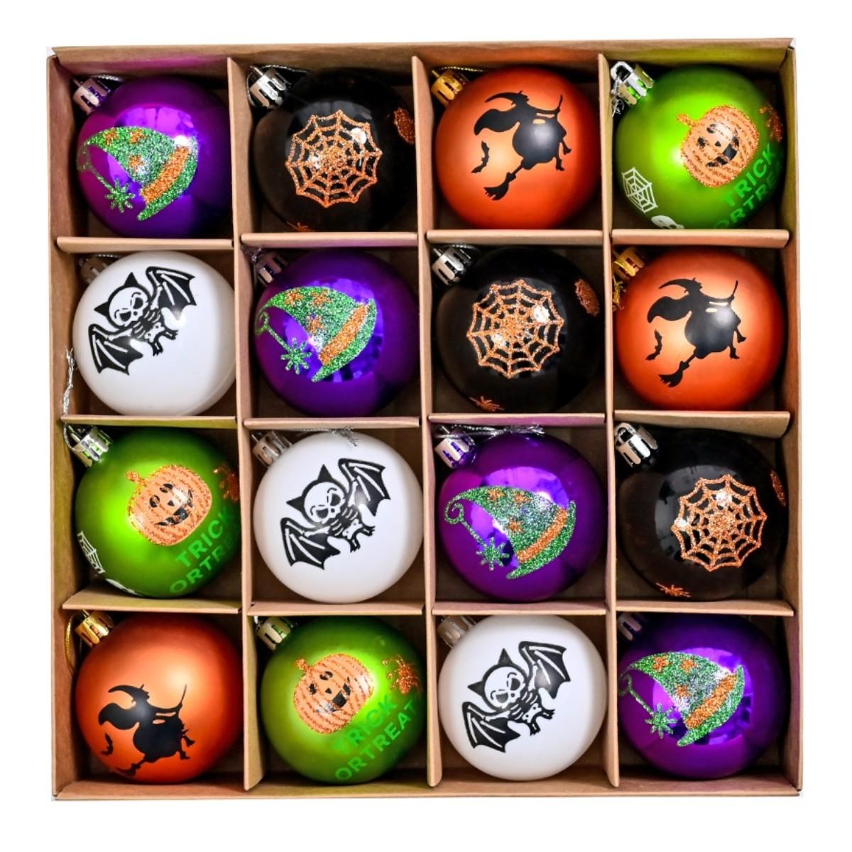 

16Pcs 6CM Halloween Ornaments Tree Hanging Decorations Holiday Party Decor Halloween Charms Home Decor Party Hanging Ornaments