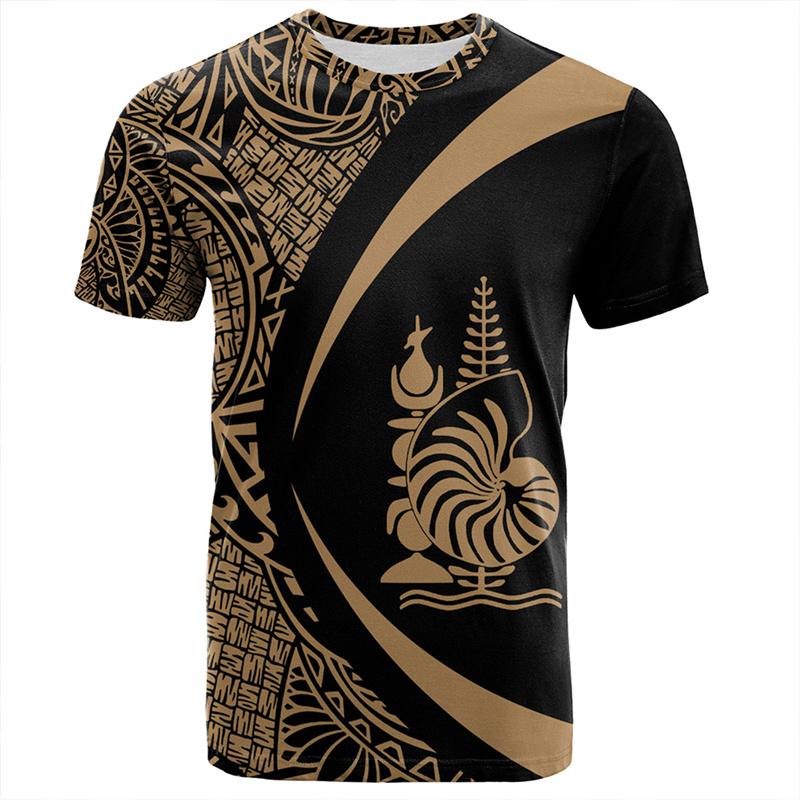 New Caledonia 3D Printed T Shirt Men Summer Crew Neck Short Sleeves Hawaiian Oversized Tees Casual Streetwear Polynesian T-shirt