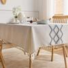 Cotton And Linen Light Luxury Embroidery Fabric Tablecloth Three-Dimensional High-Grade Embroidery Table Cloth Rectangular Coffee Table