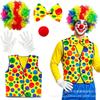 Halloween clown cosplay costume colorful wig party dress up stage costume