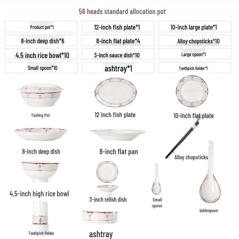 Qianhua Zhike Jingdezhen Ceramic Dinnerware Set