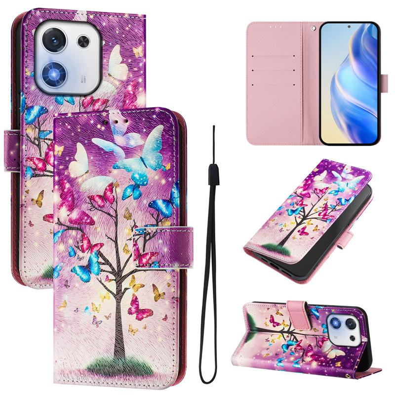 Luxury Flip Leather Case For Honor X7d 5G Flip Cover On For Huawei Honor X9d X7d 5G LGN-NX1 Etui Wallet Bags Flower Cases Shell