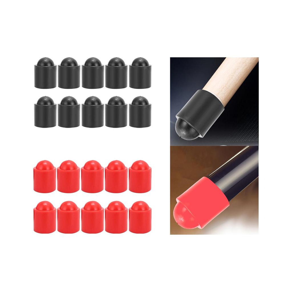 10 Pieces Snooker Tip Cover Set, Pool Cue Tip Rubber Protector Pool Cue Bottom