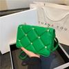 Trendy French Style Grid Small Shoulder Bag 2023 Autumn Winter New Square Bag