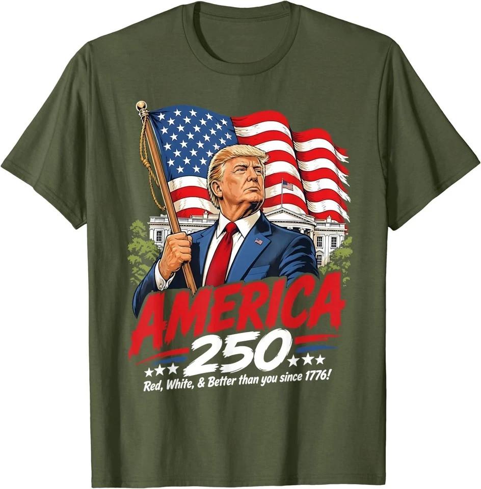 Трамп Америка 250 Патриотическая футболка к 250-летию 4 июля S разноцветный