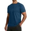 Men Crew Neck Short Sleeve T Shirt Soft Breathable Lightweight Athletic Fit Classic Solid Design Tee Top