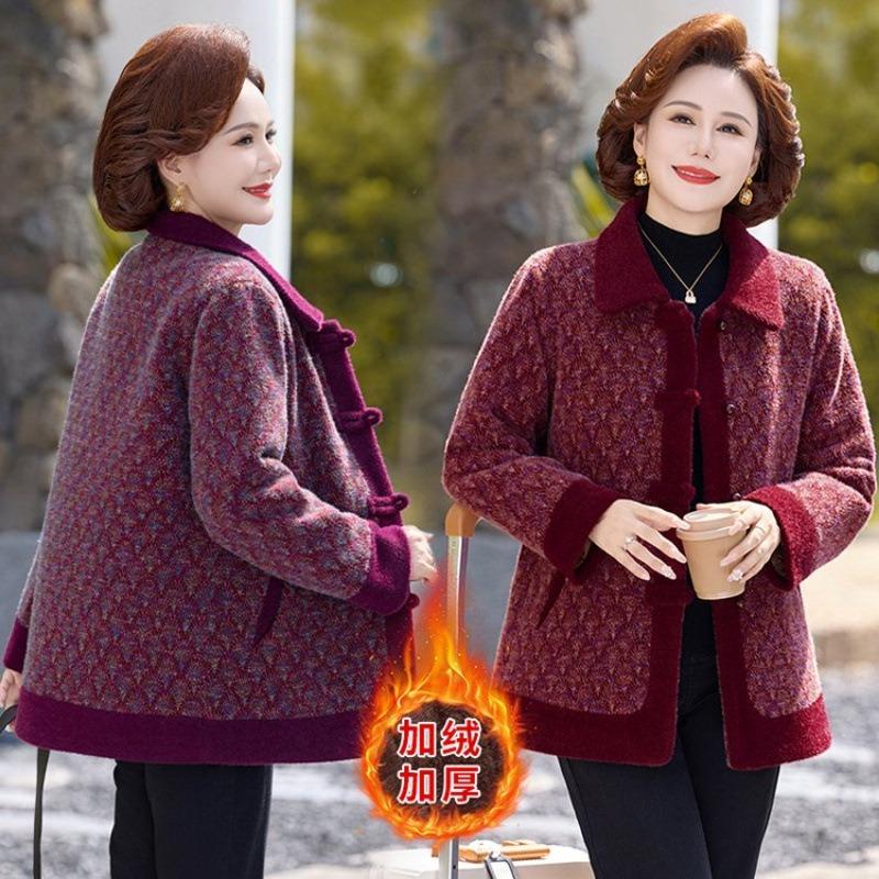 Woolen Fleece Thickened Jacket Premium Winter Mother-in-law Mink Fleece Winter Top