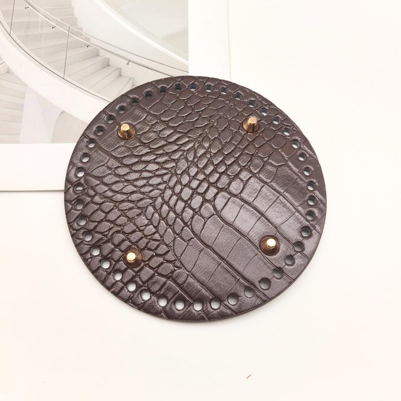 Round Oval Bottom Pu Leather Bag Base With Holes For Diy Home Decoration Handmade Knitted Bag Crochet Bag Bottom Accessories