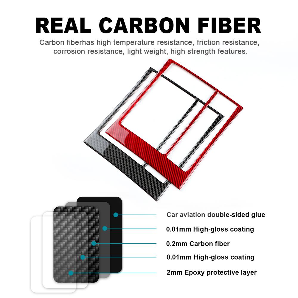 Real Soft Carbon Fiber Sticker For Chrysler 300 300C For Dodge Charger Magnum 2005 2006 2007 Car Gear Shift Panel Accessories