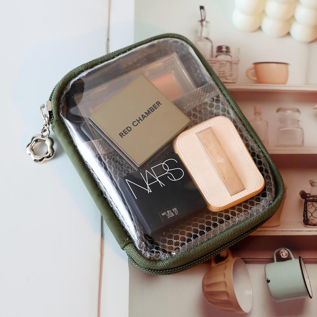 PVC Clear Desktop Storage Bag Waterproof Large Capacity Multi-Functional Hard Shell Organizer for Cosmetics & Desk Supplies