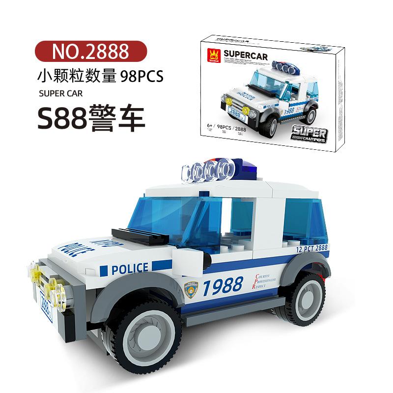 

Wanger 2870-90 Formula Racing Sports Car Police Car Series Детские сборные строительные блоки Игрушки белый/синий