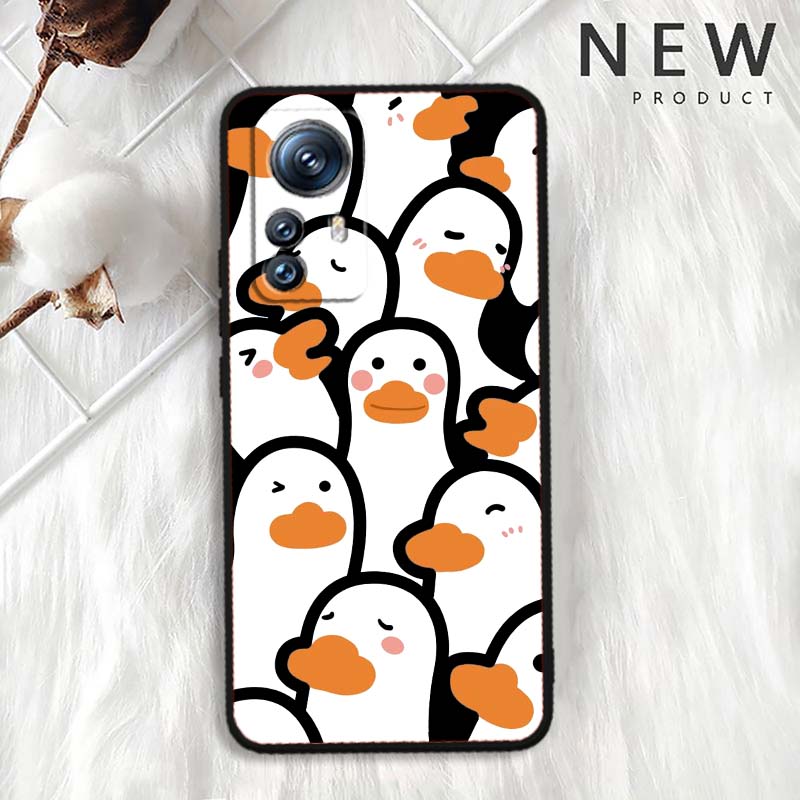 Cartoon Anime Duck Pattern For Xiaomi Mi 15 14 13 13T 12 12T 12S 11 11i 11T Pro Ultra Lite 5G Black Soft Phone Case