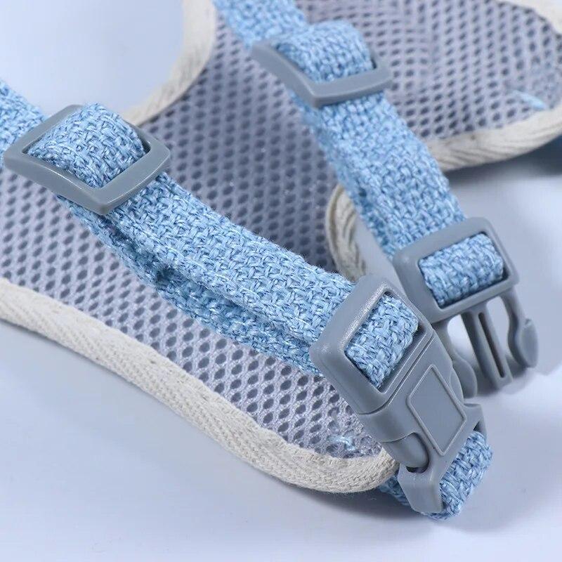 Breathable Cat Harness Vest Linen Blend Pet Walking Lead Leash for Small Dogs Rabbit Guinea Pig Cartoon Puppy Kitten Supplies