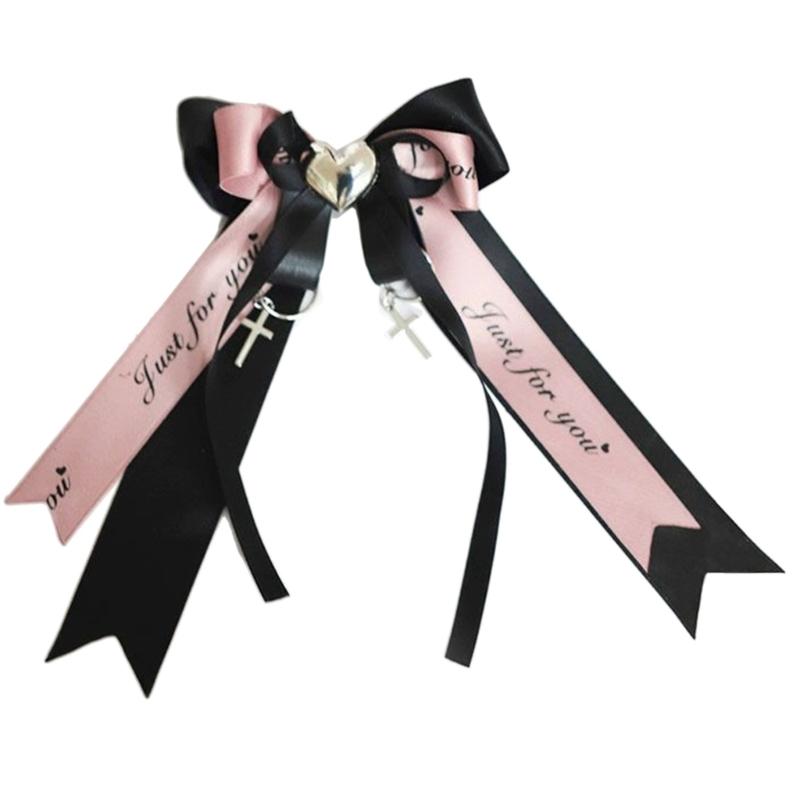

Ribbon Bowknot Barrettes for Cosplay Party Hair Barrettes Women Role Play Hair Clip Anime Maid Costume Headwear