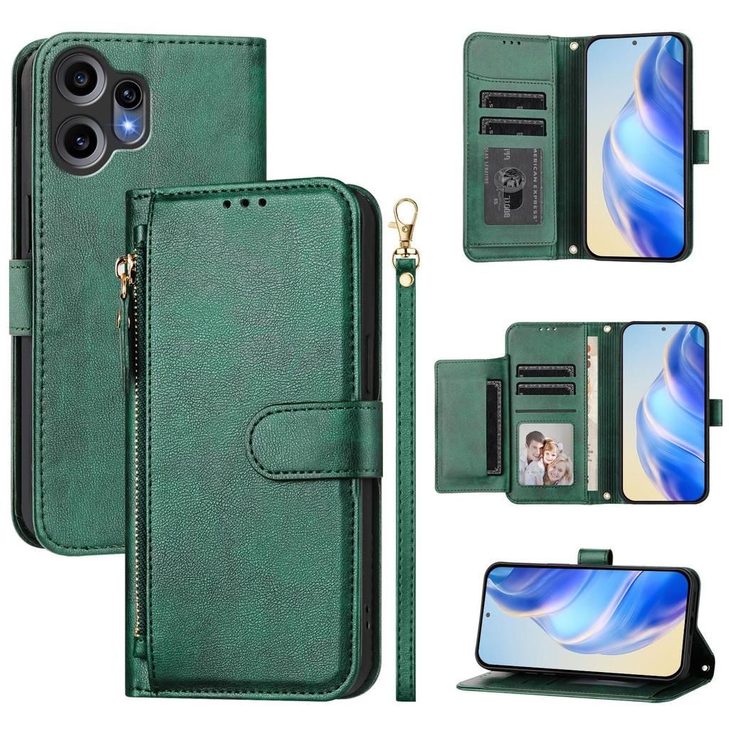 For Nothing CMF Phone 2 Pro Case Zipper Pocket Multiple Card Slots Leather Phone Cover