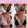 Women Sexy Elastic Strap Patchwork Letters Print Crop Tops Bra Bralette Blouse For Timeless Style