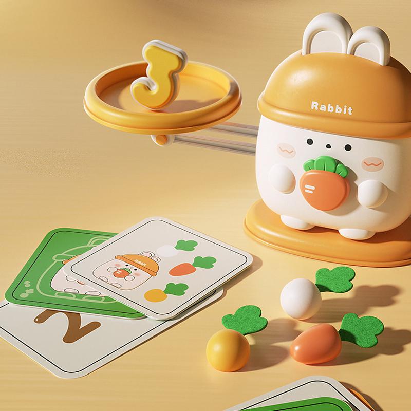 Children's Intelligence 2-in-1 Carrot Pulling Digital Balance Toy Color Cognitive Matching Thinking Training Early Education Toy
