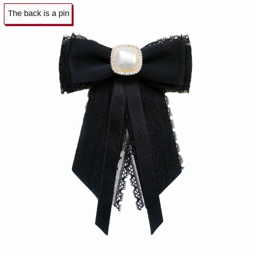 College Style Lace Ribbon Bowtie Elegant Collar Rhinestones Jewelry  Fashion Jewelry Gifts