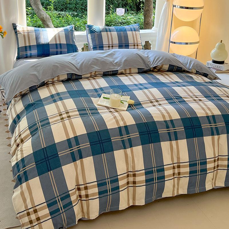 Small Fresh Four-piece Bed Sheet Set Quilt Cover Set Single Dormitory Three-piece Set Skin-friendly and Comfortable Bedding