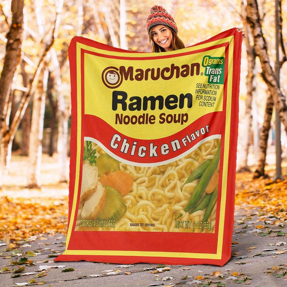 1pc Ramen Noodle Soup Blanket for Sofa Bed Soft and Light Bedding Ideal for Picnics, All-Season Christmas Outdoor Decor Accessories-c0803010