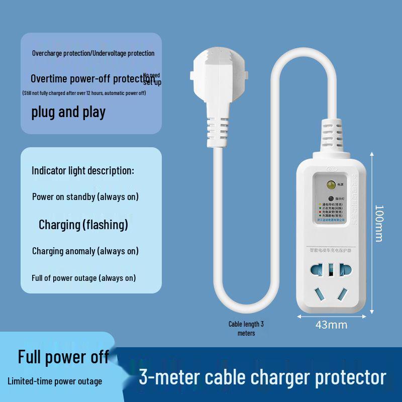 Electric Vehicle Charging Power-off Protector Timer Extension Cord