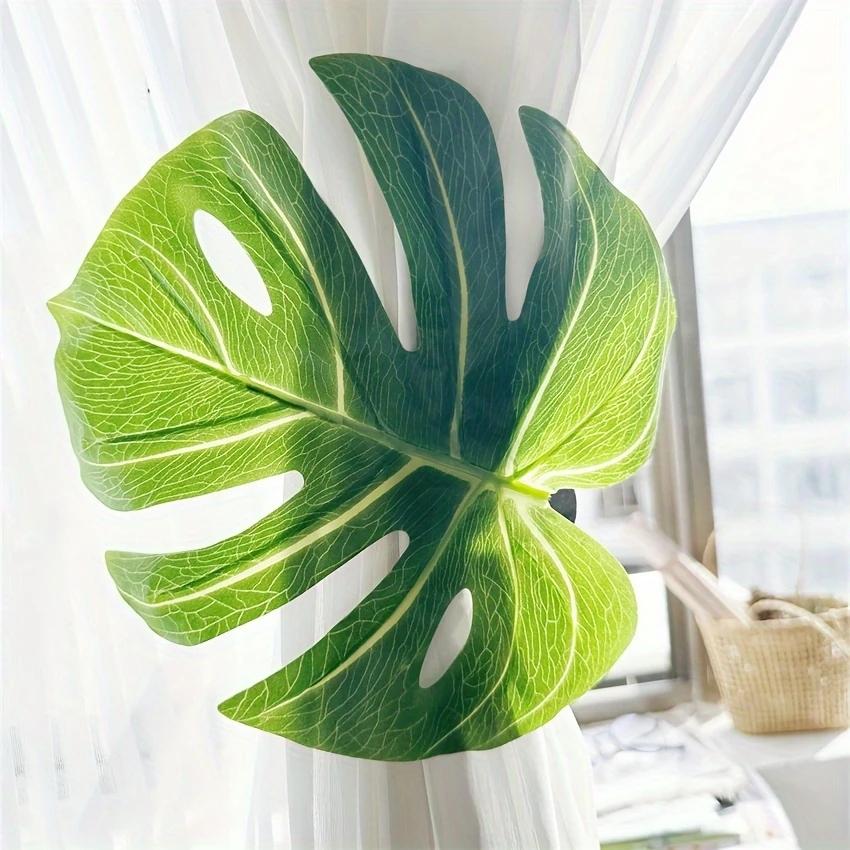 

1/2/4 шт.:Креативный ручной работы зажим для штор из пальмовых листьев Монсуна для украшения спальни, гостиной, подхваты для штор, украшение дома