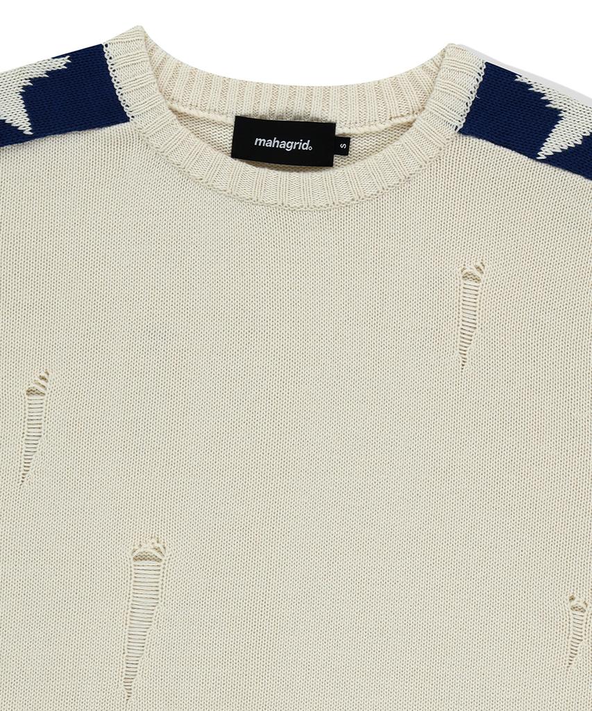 MAHAGRID Star Crash Knit Crewneck Beige(Mg2Fsmk610A)