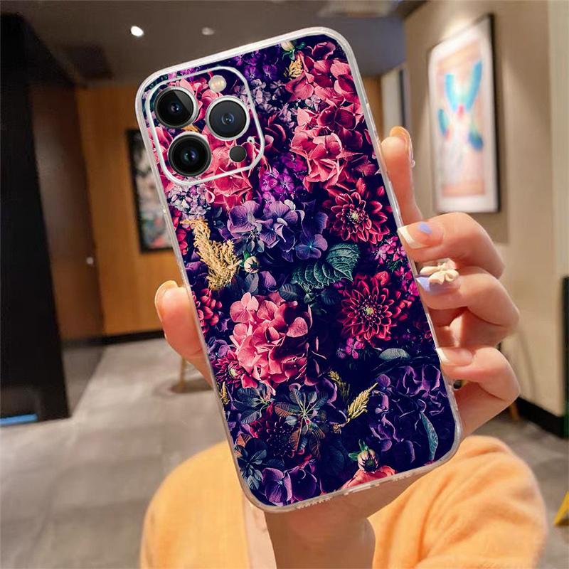 Phone Case For Iphone 17 Pro Max Air 16 15 14 13 Pro Max 15 16 Pro 15Plus Rose In the Dark