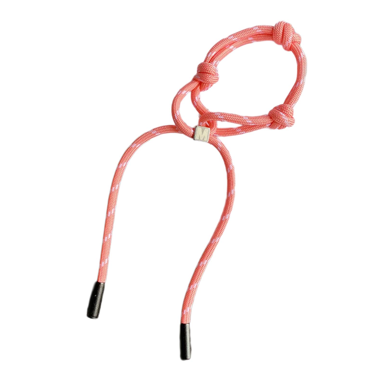 

Элегантный парный браслет Плетеный браслет из нейлоновой веревки Регулируемый по длине браслет Унисекс Ювелирное изделие для повседневной носки розовый