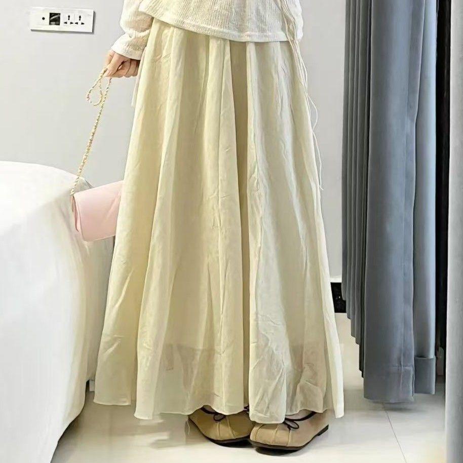 

Plus Size Spring/Summer Two-Piece Set: Loose Sun Protection Top & High Waist Skirt L [100-120 jin]